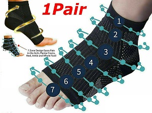 2 X PLANTAR FASCIITIS COMPRESSION SOCKS HEEL FOOT ARCH PAIN RELIEF SUPPORT PAIR SMALL AND MEDIUM